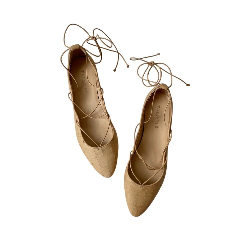 Talbots Tan Leather Flats Size 8